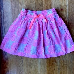CrewCuts pink floral circle skirt